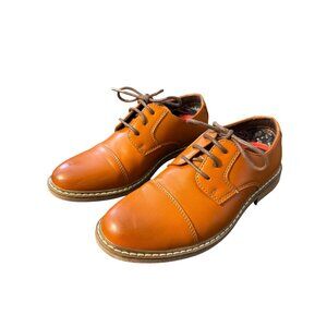 Bruno Marc Boys Dress Shoes Lace Up Oxford Brown Leather Youth Size 2